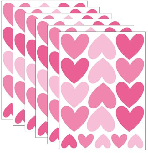 UEIOAVL Nursery Wall Stickers, kinderzimmer mädchen 102 Stück Wandaufkleber für Kinderzimmer Herzform Wandaufkleber Wanddeko Babyzimmer, dekorative Aufkleber Wand für Mädchen und Jungen (Rosa)
