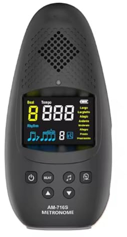 Huudngeje Digital Metronome Tuner for All Instruments Guitar,Bass, Violin, Ukulele Chromatic Tuning Modes Rechargeable