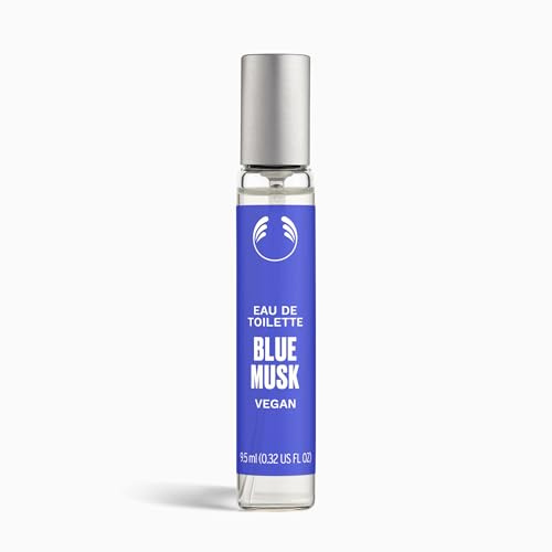The Body Shop Blue Musk Eau de Toilette for Men, Travel Size 9.5ml | Clean Fresh Musk Perfume with an Aromatic Modern Scent, Long-Lasting Mini EDT Fragrance for Everyday Use
