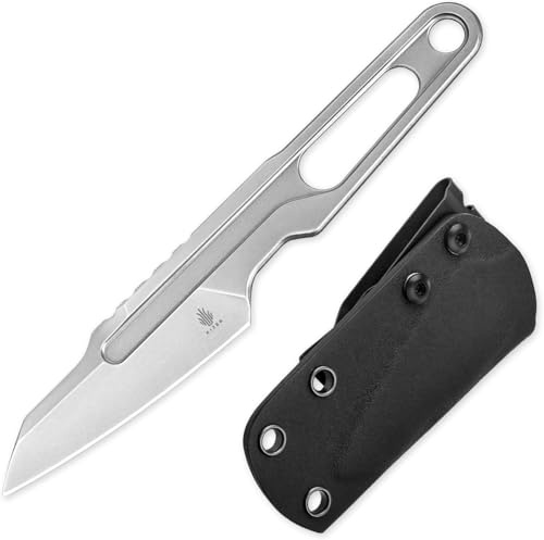 Kizer Cobbler Neck Knife Feststehende Messer mit Scheide, 1057A1 | 7,35 cm D2 Stahl Leichtes EDC Messer mit D2 Griff, Kleines Jagdmesser für Überlebens Bushcraft und Camping