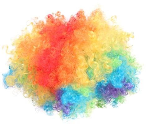 KOMBIUDA Bunte Clown Perücke mit Großer Lockenpracht Karneval Kostüm Requisite Leichte Party Kopfbedeckung Formbeständig und Haarausfallresistent Einheitsgröße