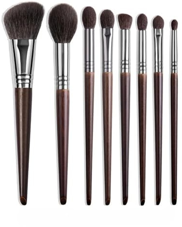 Lot de pinceaux de maquillage en poils de chèvre naturels, pour fard à paupières, fond de teint, blush, pour usage professionnel et personnel (XQ457810111219)