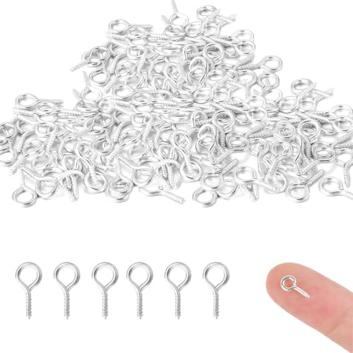 Androxeda 200Pc Ganci Avvitabili,Ganci A Vite, Occhielli A Vite Per Legno, Ganci A Vite Con Occhiello, Occhielli A Vite In Acciaio Inox Eyebolts Per Gioielli Rendendo Fai Da Te Crafts