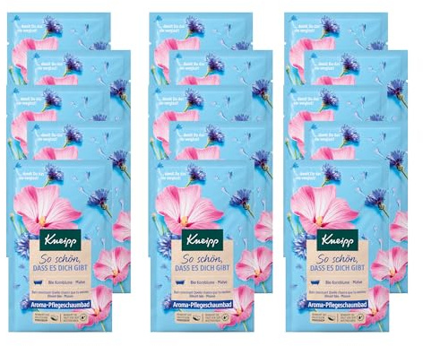 Kneipp Aroma-Pflegeschaumbad So schön, dass es dich gibt - Badezusatz mit hochwertigen Extrakten aus aus Bio Kornblume und Malve - 15 x 50ml