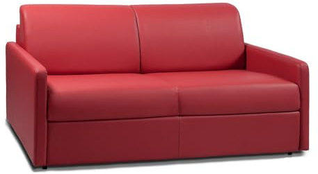 Vente-unique - Schlafsofa 3 Calife - Kunstleder - rot