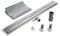 KOBERT GOODS Edelstahl-Rinne G022-110cm mit Siphon und Haarsieb als Komplett-Set Boden und Dusch-Ablauf Unterschiedliche Muster und Variationen in den Größen 50-120cm erhältlich