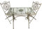 Crispe home & garden Almeria Gartenmöbel-Set | Tisch 100x60x74 cm und 2 Stühle 48x50x98 cm | Antikgrün | Metall pulverbeschichtet | Landhausstil | Balkon Terrasse Garten