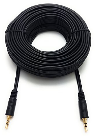 Ragai 20m Extra Long Black Audio AUX Cable 3.5mm TO 3.5mm For Mobile, Phones, Computers, Laptops, Mp3 Players, Portable Speakers, Headphones, HIFI
