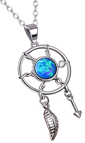 C·QUAN CHI 925 cadenas de plata esterlina collar de ópalo colgante de caballito de mar collar suerte collar de atrapasueños collar de Cactus 26A