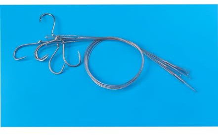 cavetto acciaio con amo per pesca al luccio perga serra predatori fili ami lago (2/0)