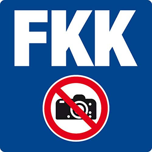 Schwimmbadschild - FKK, Fotografieren verboten - Kunststoff - 30 x 30 cm