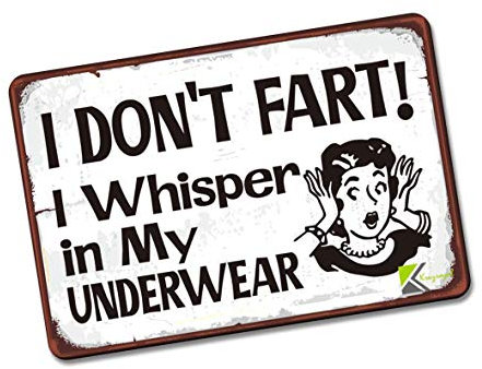 Kruzroyal FM190 I DON'T FART! I WHISPER IN MY UNDERWEAR Novelty Funny Gift Idea Glossy Rectangle Metal Fridge Magnet