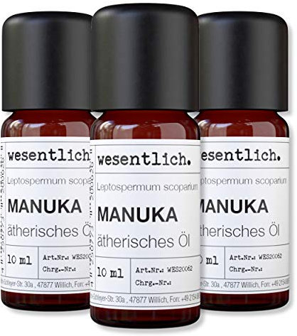 wesentlich. Manukaöl - ätherisches Öl - 100% naturrein (Glasflasche) - u.a. für Duftlampe und Diffuser (3x10ml)