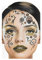 Großes Gesichtstattoo Steampunk Tattoo Karneval Hautaufkleber Sticker Gesicht