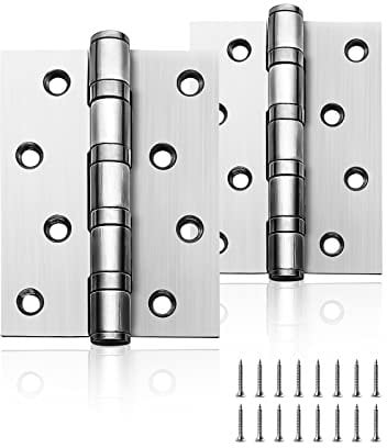 AOLISHENG Edelstahl türscharniere für holztüren Stahl Kugelgelagert Kugellager Scharniere Silber edelstahl für Haustüre Zimmertür, 1 Paar