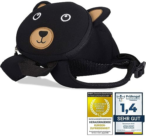 all Kids United Kinderrucksack für Kleinkinder Kindergarten Rucksack für Kinder Backpack Schultasche Tier-Rucksäcke 2-6 Jahre Wasserfest, Leichtgewichtig, ergonomische Träger und extrem Robust (Bär)