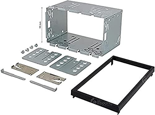 Gabbia autoradio 2 din 2 ISO misure standard telaio autoradio universale in metallo con cornice, gabbia doppio din, altezza 113 mm.