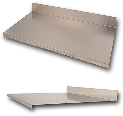 Tagliere in acciaio inox, Spianatoia INOSSIDABILE, per utilizzo alimentare ad alte temperature. Piano lavoro per impastare, tagliare, preparare.(L80 x P50 x Piega 2cm)