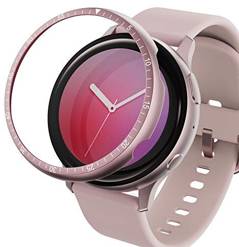 AISPORTS Lünetten Styling Kompatibel mit Samsung Galaxy Watch Active 2 40mm Lünettenring Selbstklebende Abdeckung Kratzschutz Edelstahl Metall Schutzhülle für Galaxy Watch Active 2 40mm
