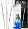 3Pcs Dental Kit Edelstahl Zähne Kit Professionelle Zahnhygiene Tools Mundspiegel, Zahnstein Schaber und Double Pointed Meißel