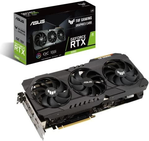 ASUS TUF Gaming NVIDIA GeForce RTX 3080 V2 OC Edition, Tarjeta Gráfica (PCIe 4.0, 10GB GDDR6X, LHR, HDMI 2.1, DP 1.4a, Ventiladores con Doble rodamiento de Bolas, Grado Militar, GPU Tweak II), Blanco