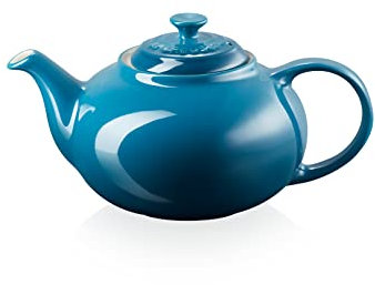 Le Creuset Stoneware Classic Teapot, 1.3 Litres, Serves 3-4 Cups, Deep Teal, 80702136420003