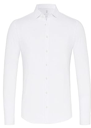 DeSoto Herren Jerseyhemd Kent-Kragen - Bügelfrei, 21028-3-001, weiß, S