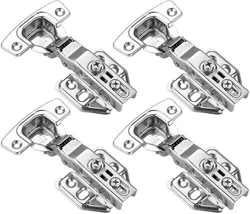 4 Pack Full Overlay Cabinet Door Hinges,110 Degree Concealed Kitchen Cabinet Hinges,Wardrobe Door Hinges,Soft Close Cupboard Hinges for Cabinet Cupboard Wardrobe Folded Door with Screws-35mm