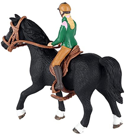 Harilla Plastikpferd mit Reiter, Reitfigur Sammlerstück Modell Mini People Sammlerstück
