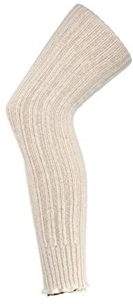 TippTexx 24 Stulpen, Grobstrick oder Overknees, wie selbstgestrickt mit Schaf- und Alpakawolle mit Anti-Loch-Garantie (as3, alpha, one_size, regular, regular, Overknee Wollweiß, Einheitsgröße)