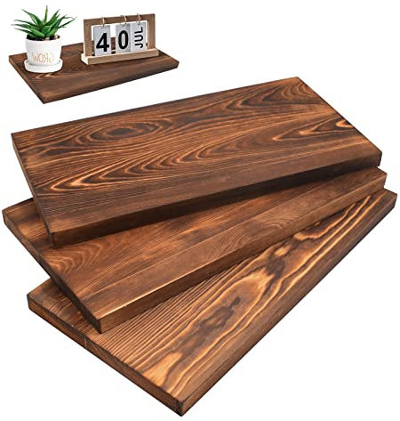 3 Stück Schnitzholz Bastelholzplatten Holzausschnitte zum Basteln Karbonisierte Paulownia Holz Kunst Bretter Blank Holz Spanplatte für Wandregal DIY Handwerk Home Dekorations 29x15x1,5cm