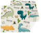 PARTY GO 40 Pieces Roar! Dinosaurs Napkins Paper Napkins with 4-Kind Dinosaur for Dinosaur Theme Party Birthday Baby Shower Decoration Supplies Girls Boys Kids, 6.5 x 6.5 Inches