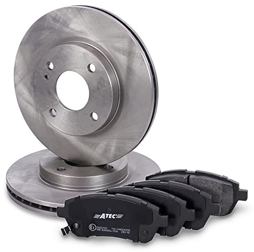 ATEC Germany Bremsenset Vorderachse inkl. Bremsscheiben Ø 258 mm Belüftet + Bremsbeläge Vorne Kompatibel mit FORD FIESTA Mk6 (CB1, CCN), FIESTA Mk6 Van