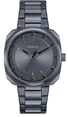 HUGO Analogue Quartz Watch for Men #Shrill Collection with Blue Stainless Steel Bracelet - 1530310