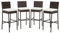 GIANTEX Rattan Barhocker 4er Set, Bistrostuhl Bistrohocker inkl. Kissen, Geflechtstuhl Barhocker-Set ergonomisch mit Rückenlehne, Rattanstuhl Barstuhl Thekenhocker bis 180 kg belastbar, 40x50x108 cm