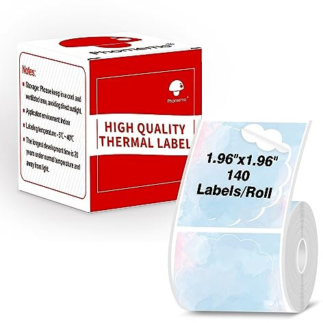 Phomemo M110 Rundes Kreis-Etikett 1.96 x 1.96(50mmx50mm) für M110/M120/M200/M220/M221 Etikettendrucker, Thermodrucker-Etiketten für Preis, Name, Adresse, Logo, Barcode, Blau-Rosa-Farbverlauf