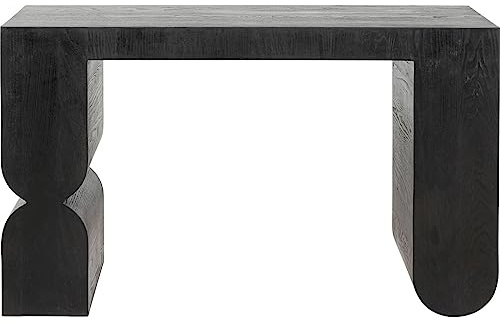 Kare Design Konsole Curve, Schwarz, Handgearbeitet, Jedes Stück EIN Unikat, Skandi-Style Sideboard, Ablage für Flur, Schmales Sideboard für Wohnzimmer, Eschenholz, 76x120x38 cm (H/B/T)