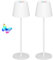 Aipsun 2 Stück Dimmbare Led Akku Tischlampe Weiss mit 5000mAh, Touch Dimmbar 8 Farben warme 3000K+RGB tischleuchte kabellos, Aluminium, USB-C, IP54, für den Innen und Außenbereich