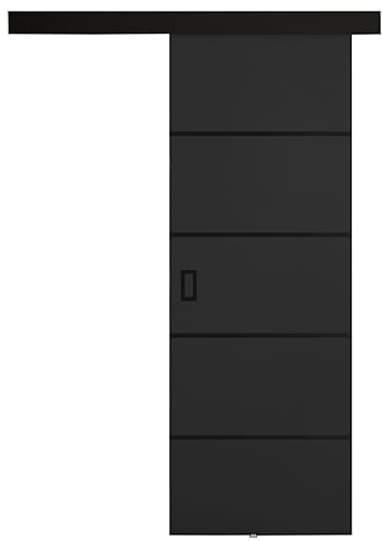 KIER FURNITURE Türen Werdi Plus 60 Moderne Schiebetüren - Wandschiebetür - Universal Links und Rechts - Metallschiebesystem - Robust, Haltbar - Stabil, Langlebig - Graphit B66xH205xT1,6 cm