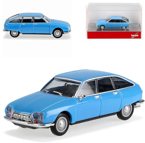 Citroen GS 5 Türer Hell Blau 1970-1986 H0 1/87 Herpa Modell Auto mit individiuellem Wunschkennzeichen