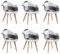 EGOONM Lot de 6 chaises en Patchwork, Chaises d'appoint Scandinaves Noires avec Pieds en Bois, Pour la Maison, La Cuisine et la Chambre à Coucher
