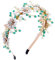 IYOU Blume Hochzeit Haarbänder Grün Kristall Stirnband Perle Prom Gast Haarschmuck für Braut und Brautjungfer