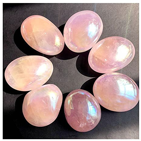 FUERLI dell'equilibrio Aura Pietra di Palma Cristallo di Quarzo Rosa Naturale Cristallo di Quarzo curativo Scritta Portatile Trattamento Reiki Pietre Cristallo di Pietra fortunata Casa