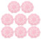 sourcing map Häkeldeckchen, 8 Stück, 20,3 cm, handgefertigt, gehäkelte Baumwolle, Untersetzer, runde Spitzen-Tischsets mit Blumenmuster für Hochzeit, Party, Dekoration (Rosa)