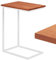 LAMO Manufaktur Beistelltisch | Laptoptisch | Sofatisch | mobiler Kaffeetisch | Nachttisch | 50x35x67 cm | Gestell Weiß | 100% Echtholz Massiv Platte Farbe: Dunkel