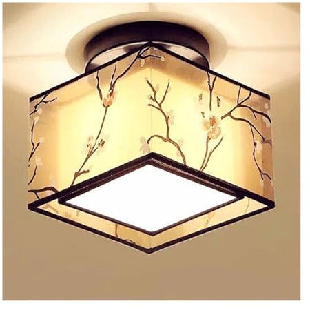 Deckenleuchte Wohnzimmerlampen Chinesische Deckenleuchte im traditionellen Stil Quadratischer Stoff Lampenschirm Deckenleuchte Deckenleuchte for Gang Schlafzimmer Wohnzimmer Flur Spielzimmer Küche(E)