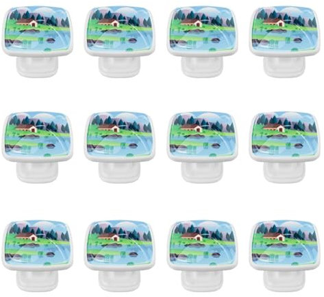 Quadratische Schubladengriffe mit Schrauben, Landhausstil, 12 Stück