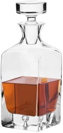 KROSNO Legend Whisky Karaffe mit Stopper | 750 ML Handgefertigt | Crystalline Glas | Bleifreies Glas | Kratzfest | Handwäsche | Perfekt für Zuhause und Restaurants | Geschenk