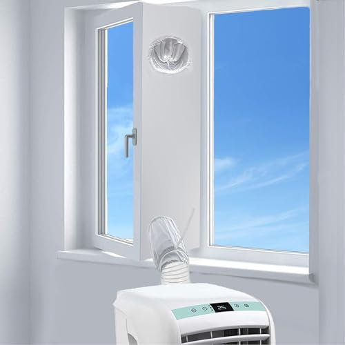 500CM Window Seal for Mobile Air Conditioners, Air Conditioners, Tumble Dryer, Exhaust Dryer, With Double Zip, With Two Holes, Hot Air Stop for Attaching to Windows, Roof Windows, Casement Windows