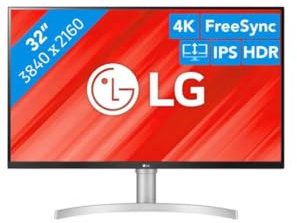 LG Scherman 31,5 Bianco IPS 16:9 UHD 4K 3840x2160 350cd/m² 5ms 2xHDMI Displayport HP2x5W AMD FreeSync™ Modalità DAS Black Stabilizer Piedino reclinabile reglab Alto